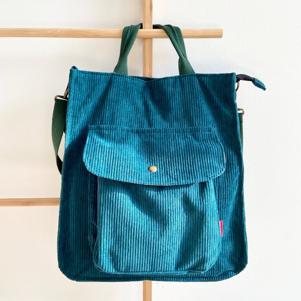 Corduroy Tote Bag with magnetic closure| Retro tote bag | Cute Tote Bag Capsule - Picture 13 of 15